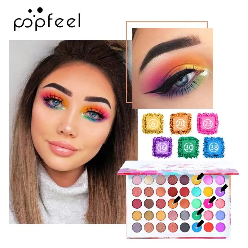 Paleta de Sombra Popfeel Profissional 40 cores